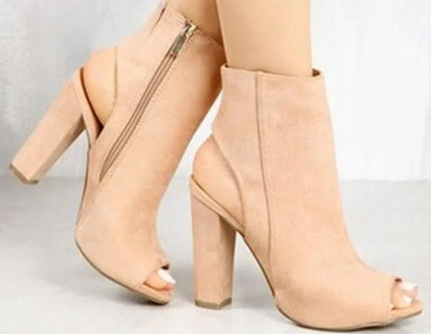 Spring Sandals Ladies Shoes Gladiator Casual Peep Toe Antiskid Bottom Zipper Med Thick Heels Wedding Sandalias Mujer 6299W