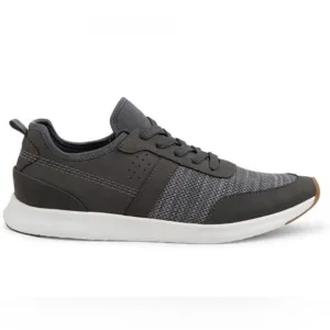 STEVE MADDEN Stevy Grey Lightweight Faux Suede &amp; Fabric Sneakers
