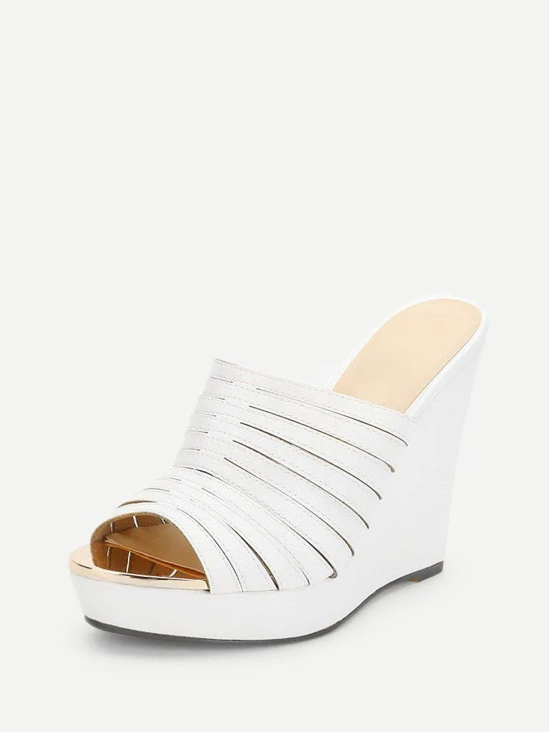 Strappy Platform Wedge Mules