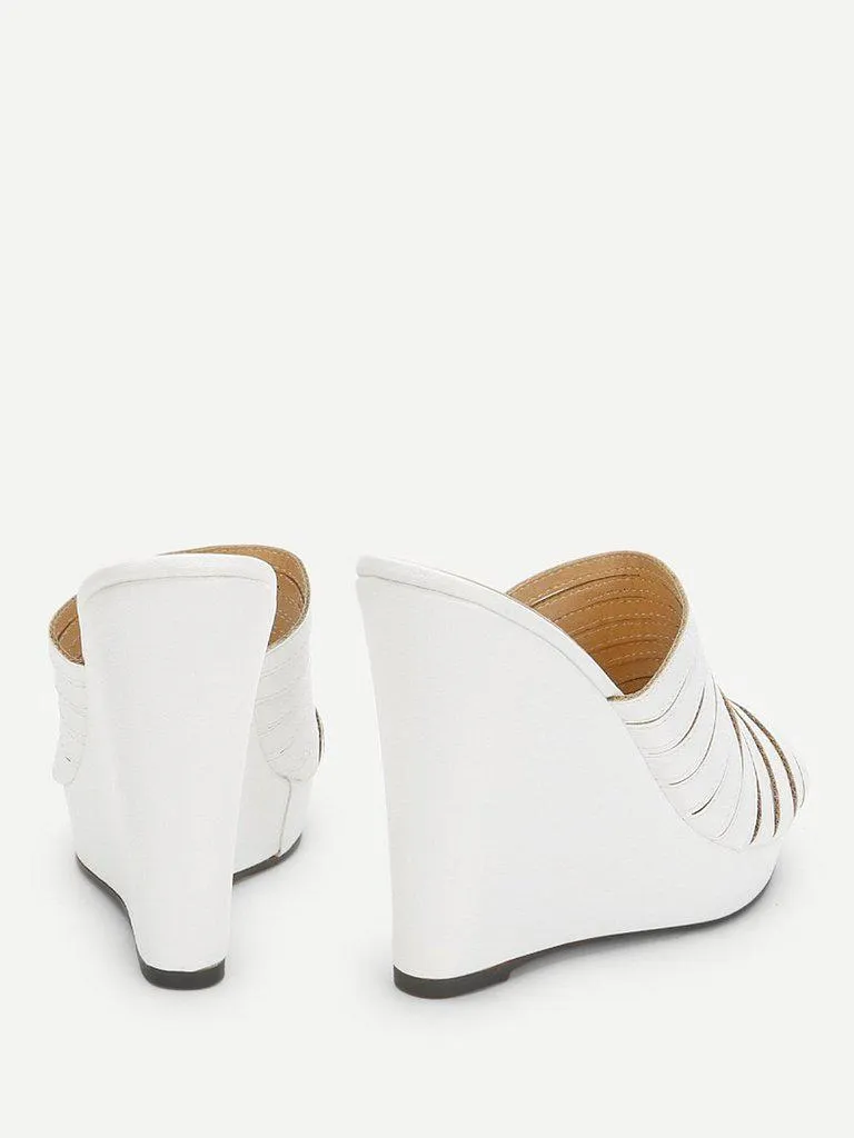 Strappy Platform Wedge Mules