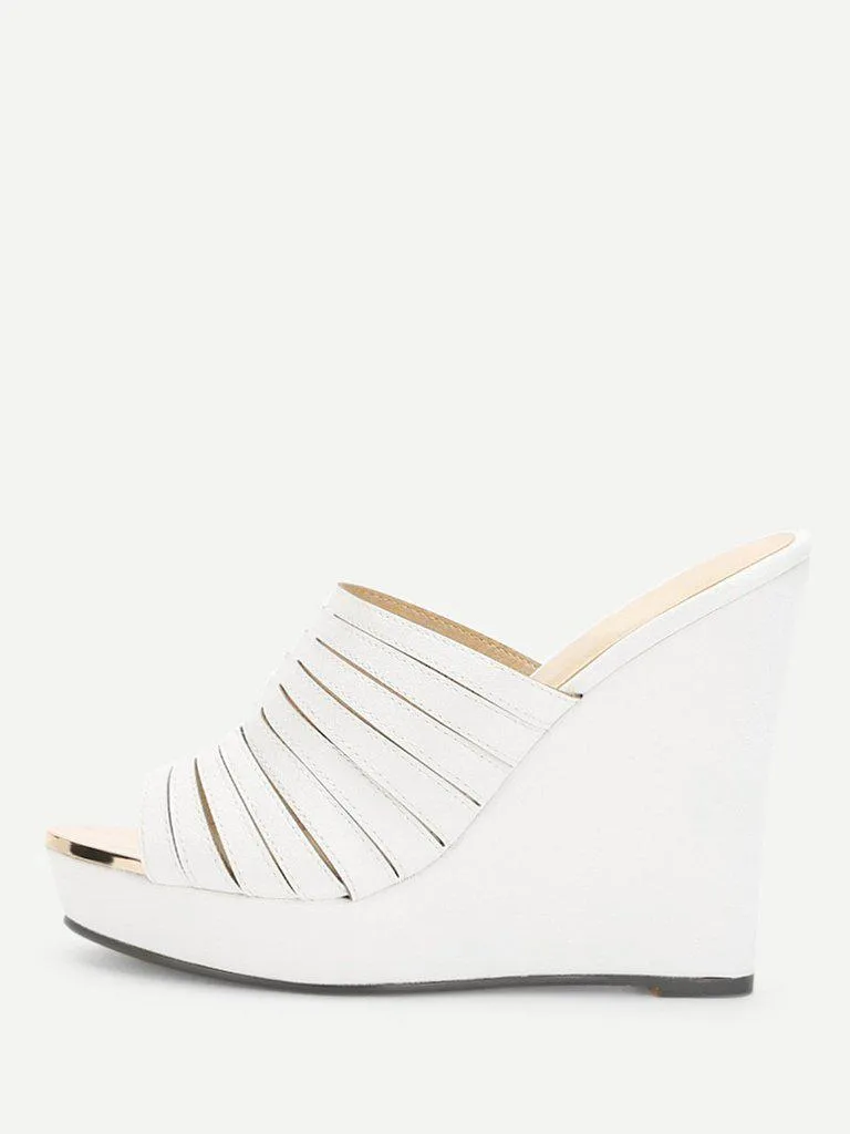 Strappy Platform Wedge Mules