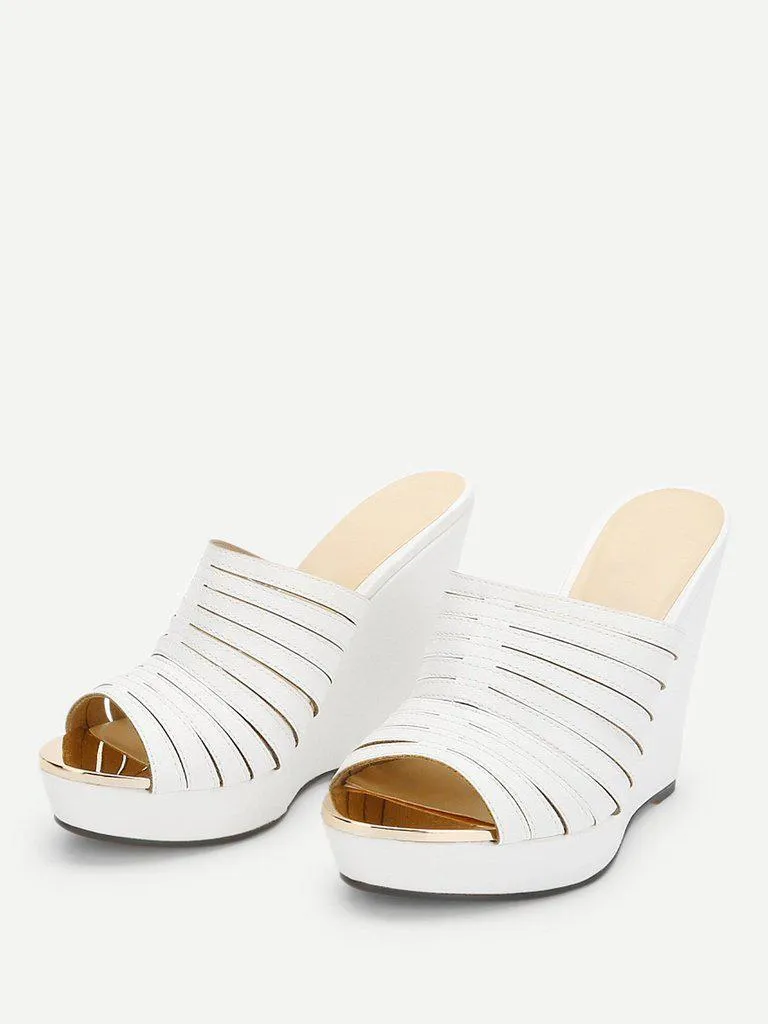 Strappy Platform Wedge Mules