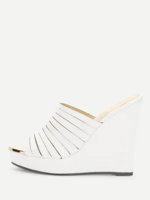 Strappy Platform Wedge Mules