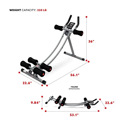 Sunny Health & Fitness Core Glider Ab Waist Trainer Machine - SF-A022005