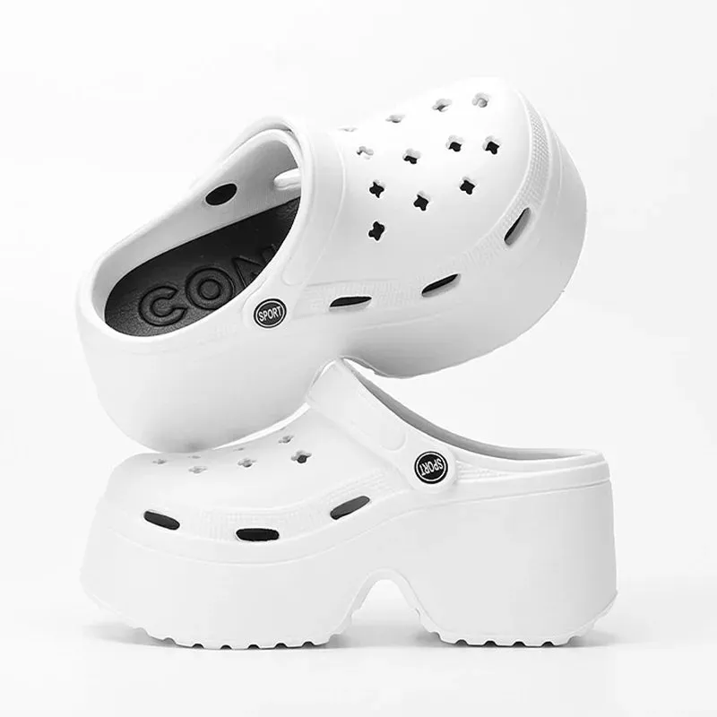 Super High Heels Wedges Clogs Women Mules 2024 New Chunky Platform Sandals for Women Summer Beach Thick Bottom Slippers Slides