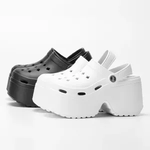 Super High Heels Wedges Clogs Women Mules 2024 New Chunky Platform Sandals for Women Summer Beach Thick Bottom Slippers Slides
