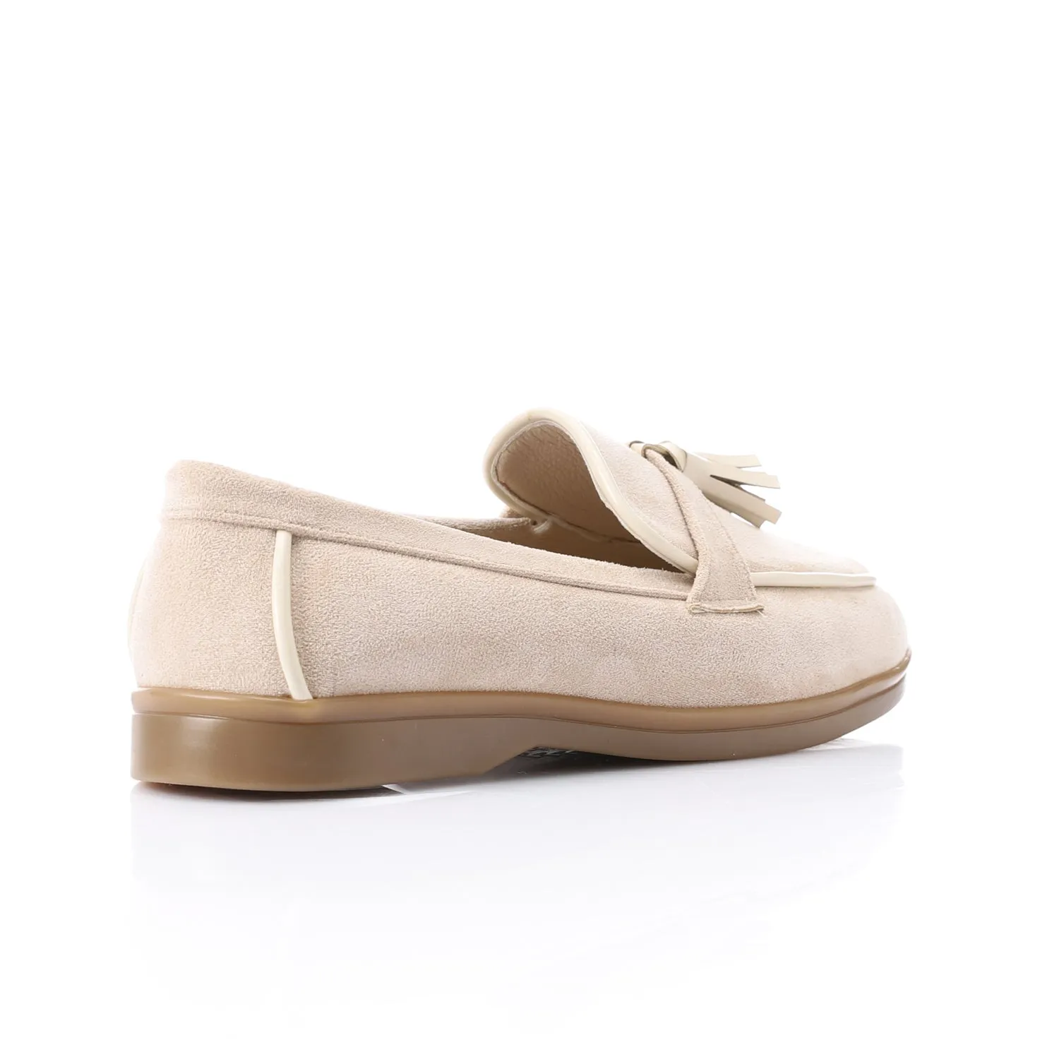 Tassel loafers in  beige suede leather