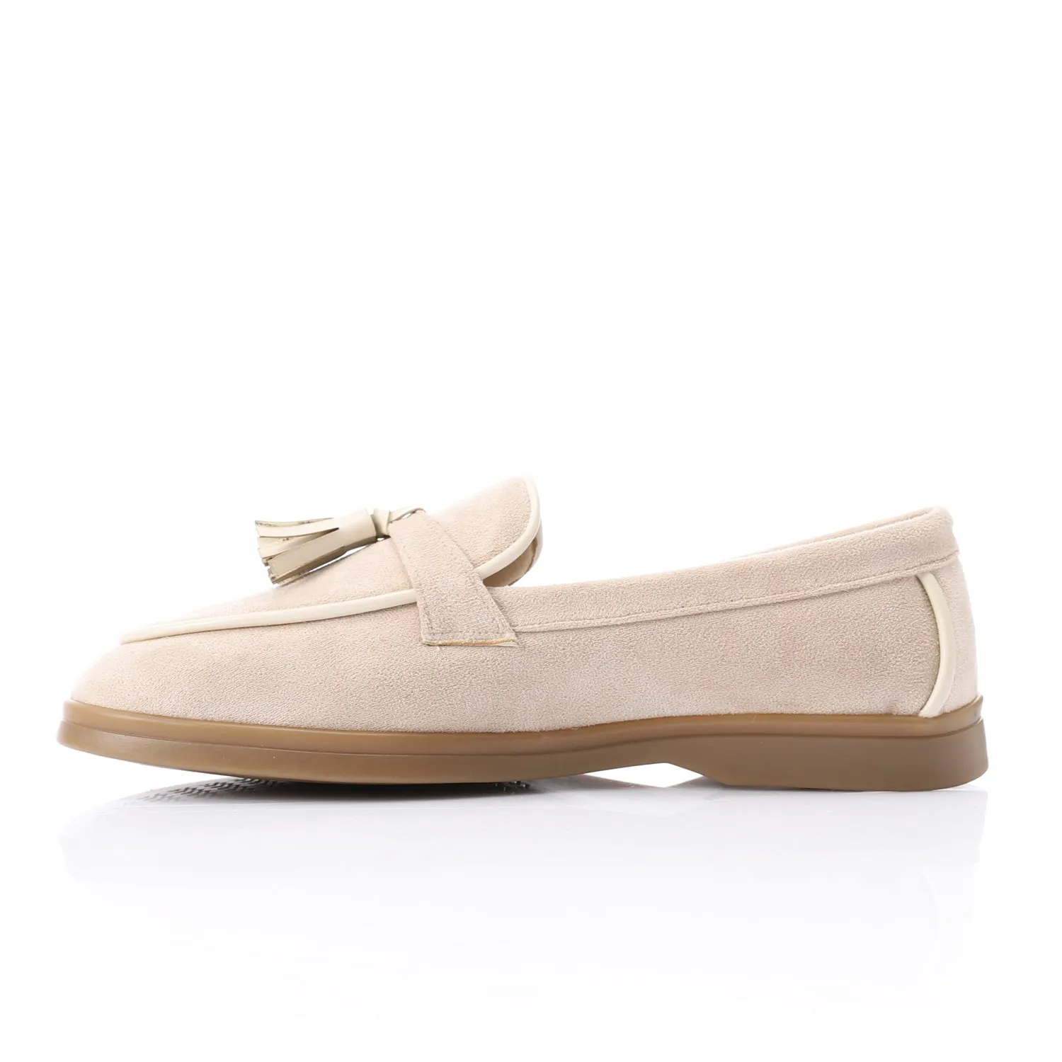 Tassel loafers in  beige suede leather
