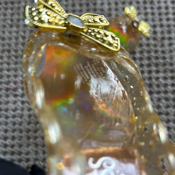 Toddler Girls Disney Princess Sparkle Gold Bow Jelly Flat Sandels size 7/8