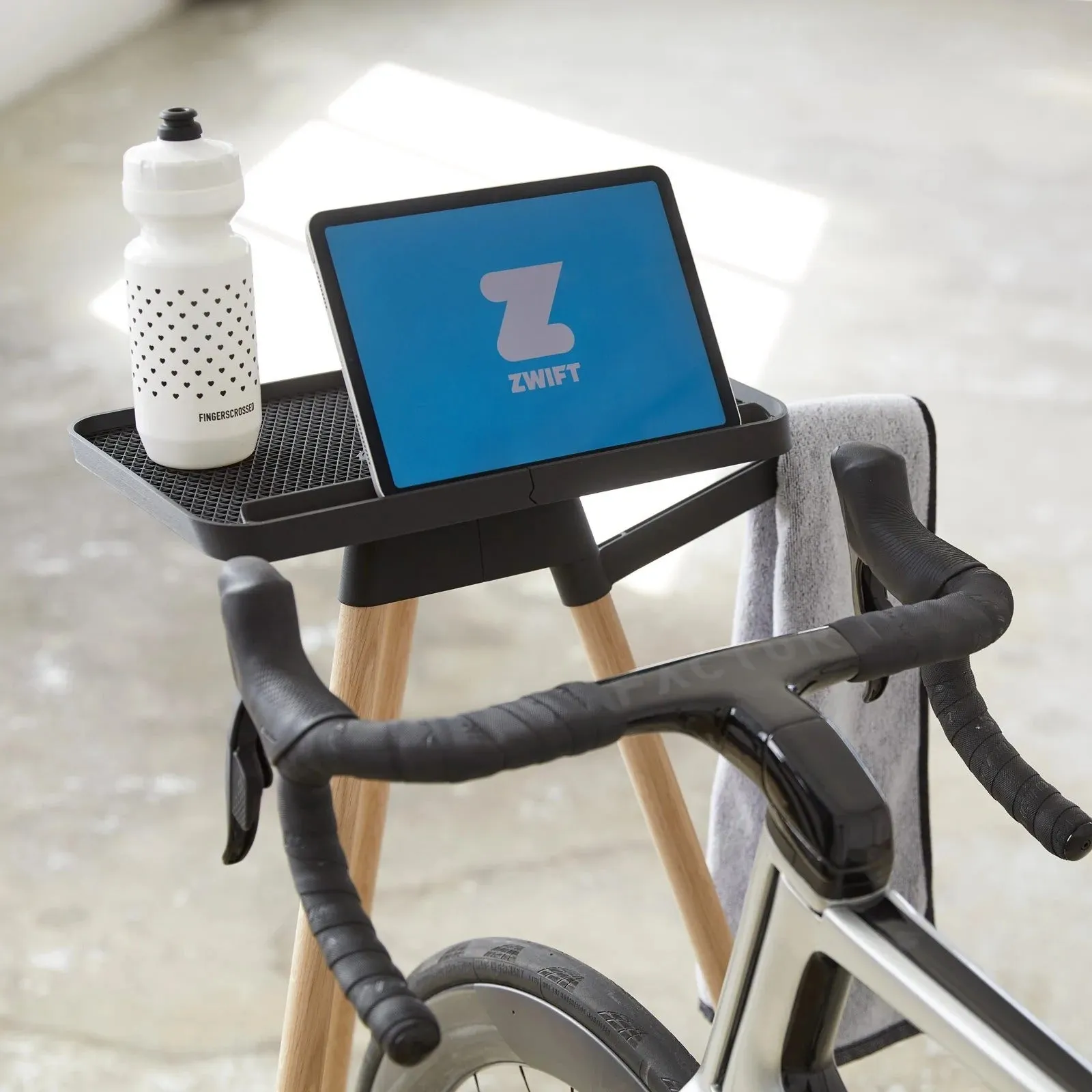 Tons Race Table - Matt Black & Towel Holder