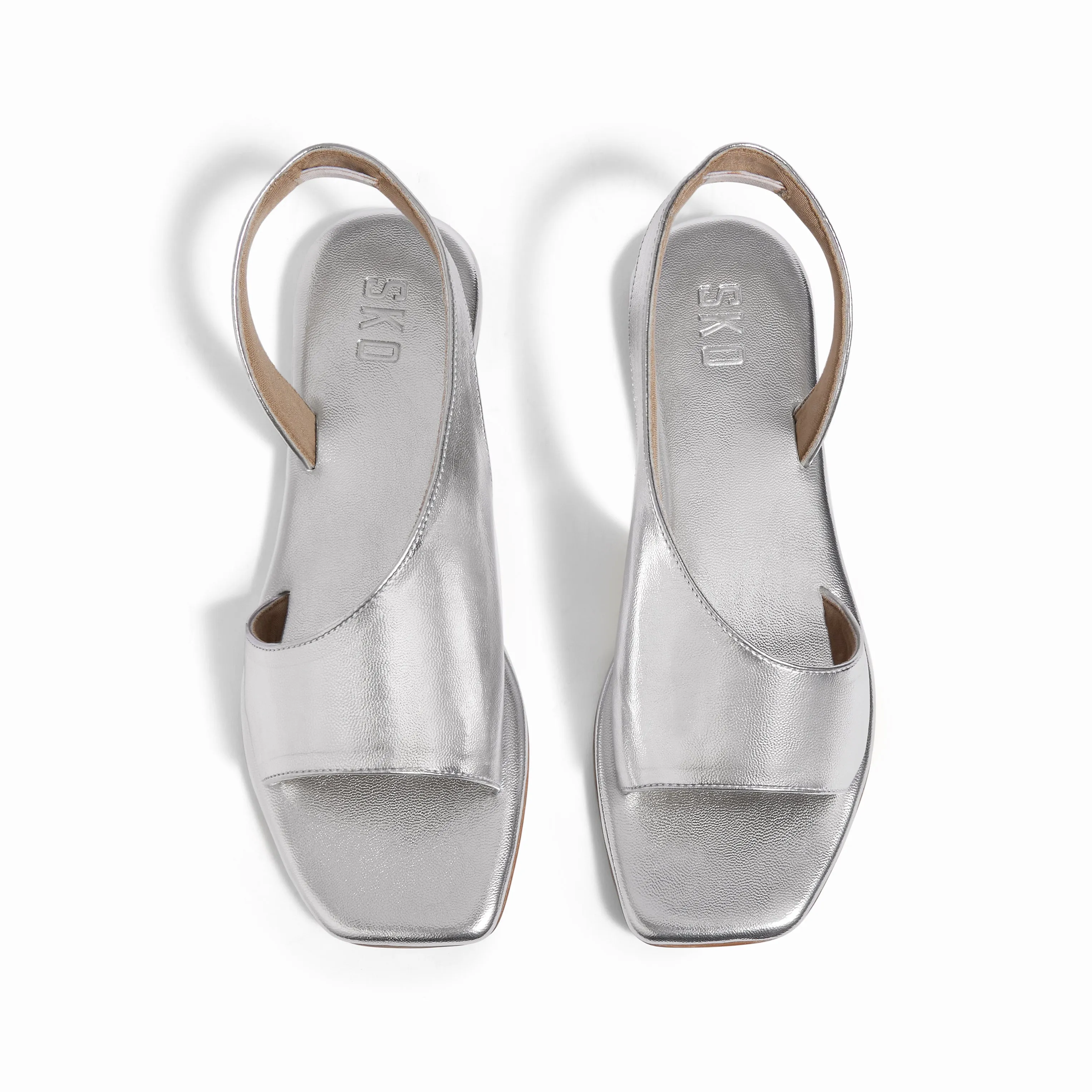 Turin Silver Flat Sandals For Women