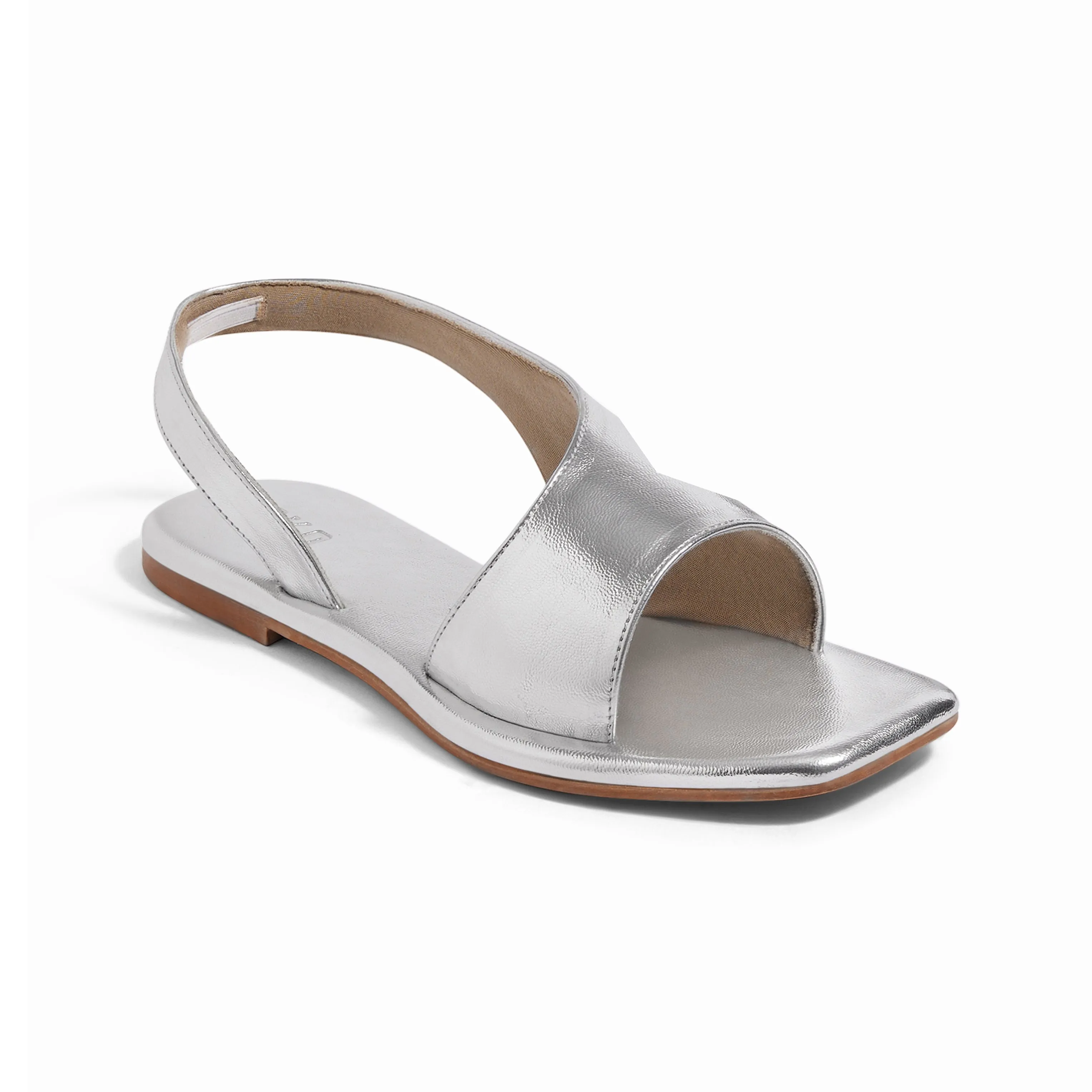 Turin Silver Flat Sandals For Women