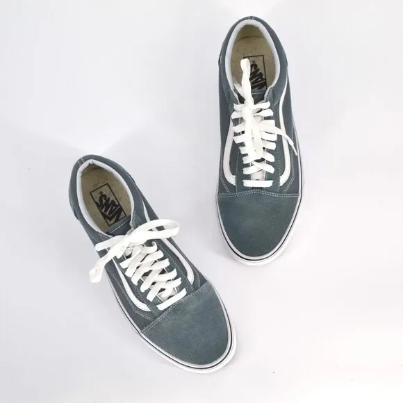 VANS Old Skool Suede and Canvas Lo Sneakers Theory Stormy Weather Blue Men's 10