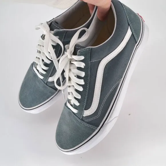 VANS Old Skool Suede and Canvas Lo Sneakers Theory Stormy Weather Blue Men's 10