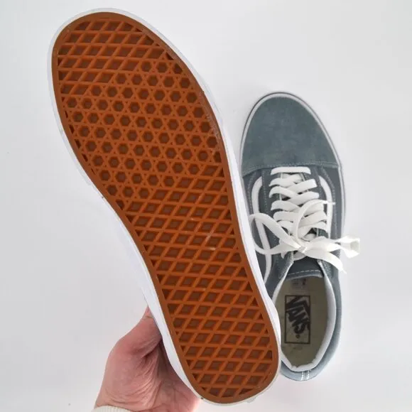 VANS Old Skool Suede and Canvas Lo Sneakers Theory Stormy Weather Blue Men's 10