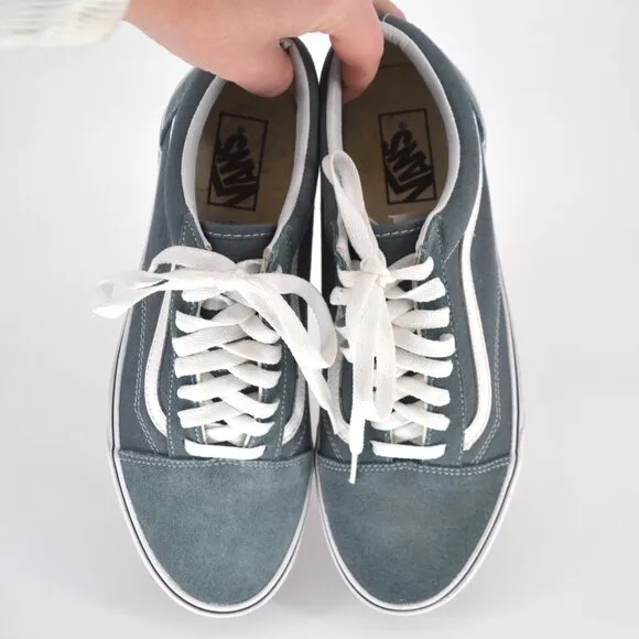 VANS Old Skool Suede and Canvas Lo Sneakers Theory Stormy Weather Blue Men's 10