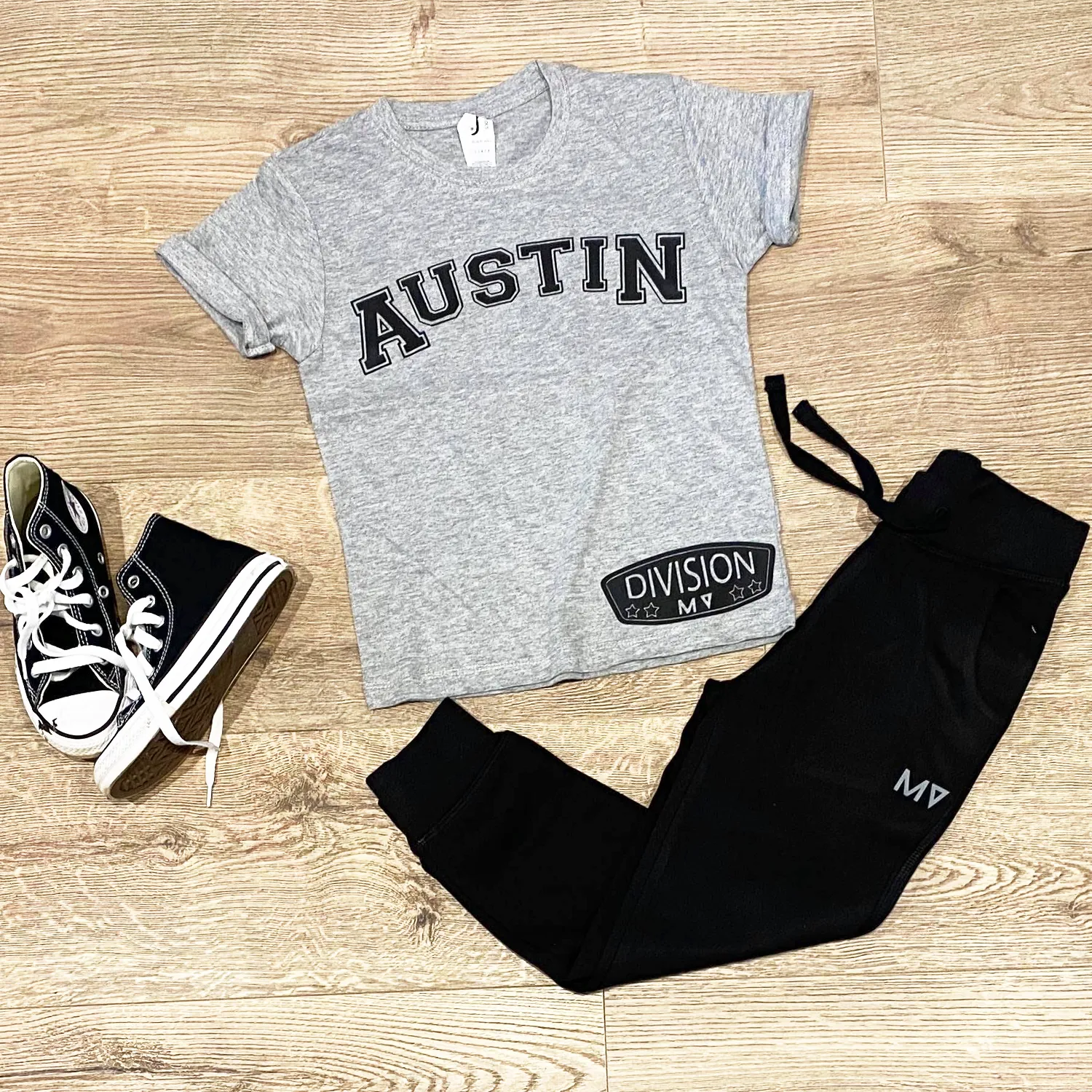 Varsity Name Grey & Black Set
