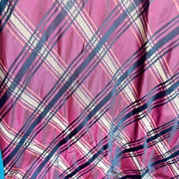 VTG Whimsigoth Dark Academia Emo Plaid Maxi Skirt Size 16 Plus Gold Accent Goth