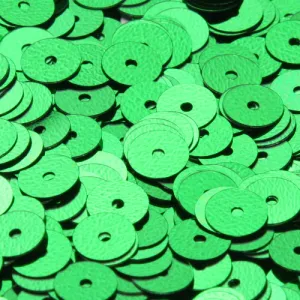 Washable Flat Round Sequin #P36 Green (Metallic)