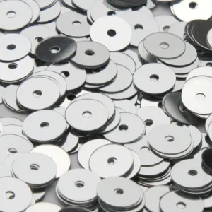 Washable Flat Round Sequin #P40 Silver (Metallic)
