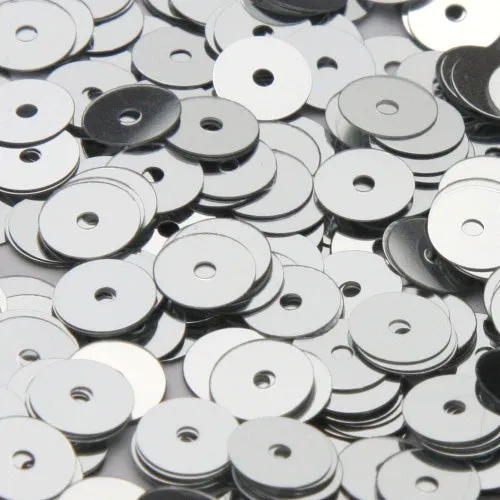 Washable Flat Round Sequin #P40 Silver (Metallic)