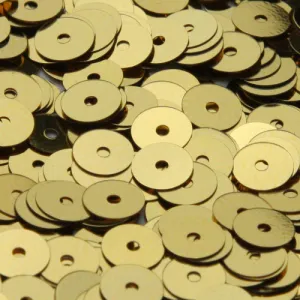 Washable Flat Round Sequin #P41 Gold (Metallic)