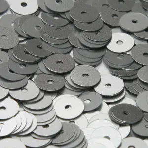 Washable Flat Round Sequin #PF40 Silver (Metallic Matte)