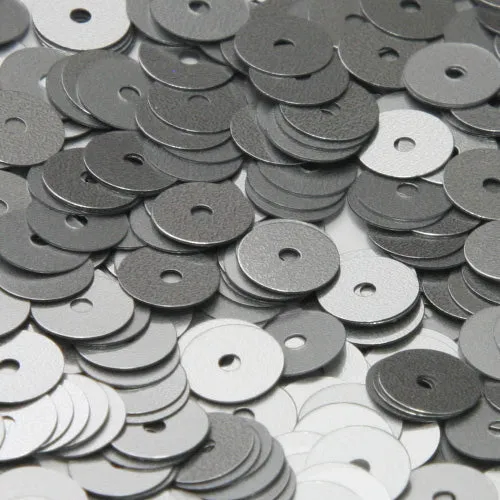 Washable Flat Round Sequin #PF40 Silver (Metallic Matte)