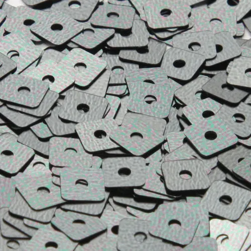 Washable Flat Square Sequin #P250 Hematite (Metallic)