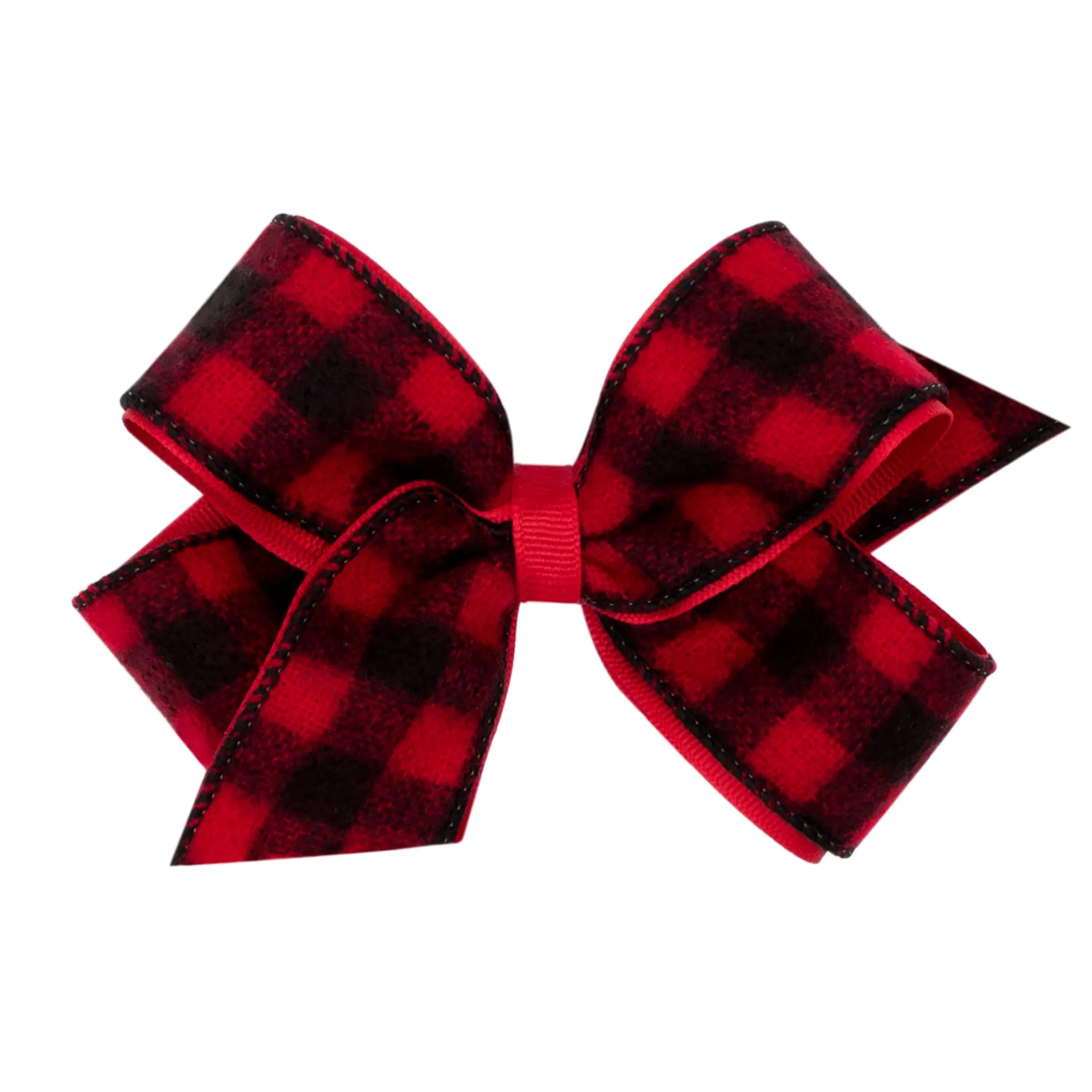 Wee Ones Medium Buffalo Check Overlay Bow