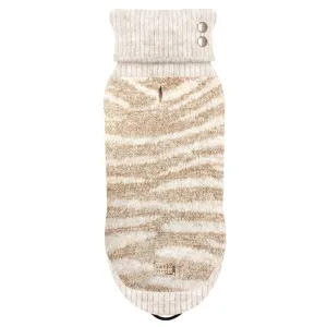 WILD Metallic Knit Dog Sweater in Beige