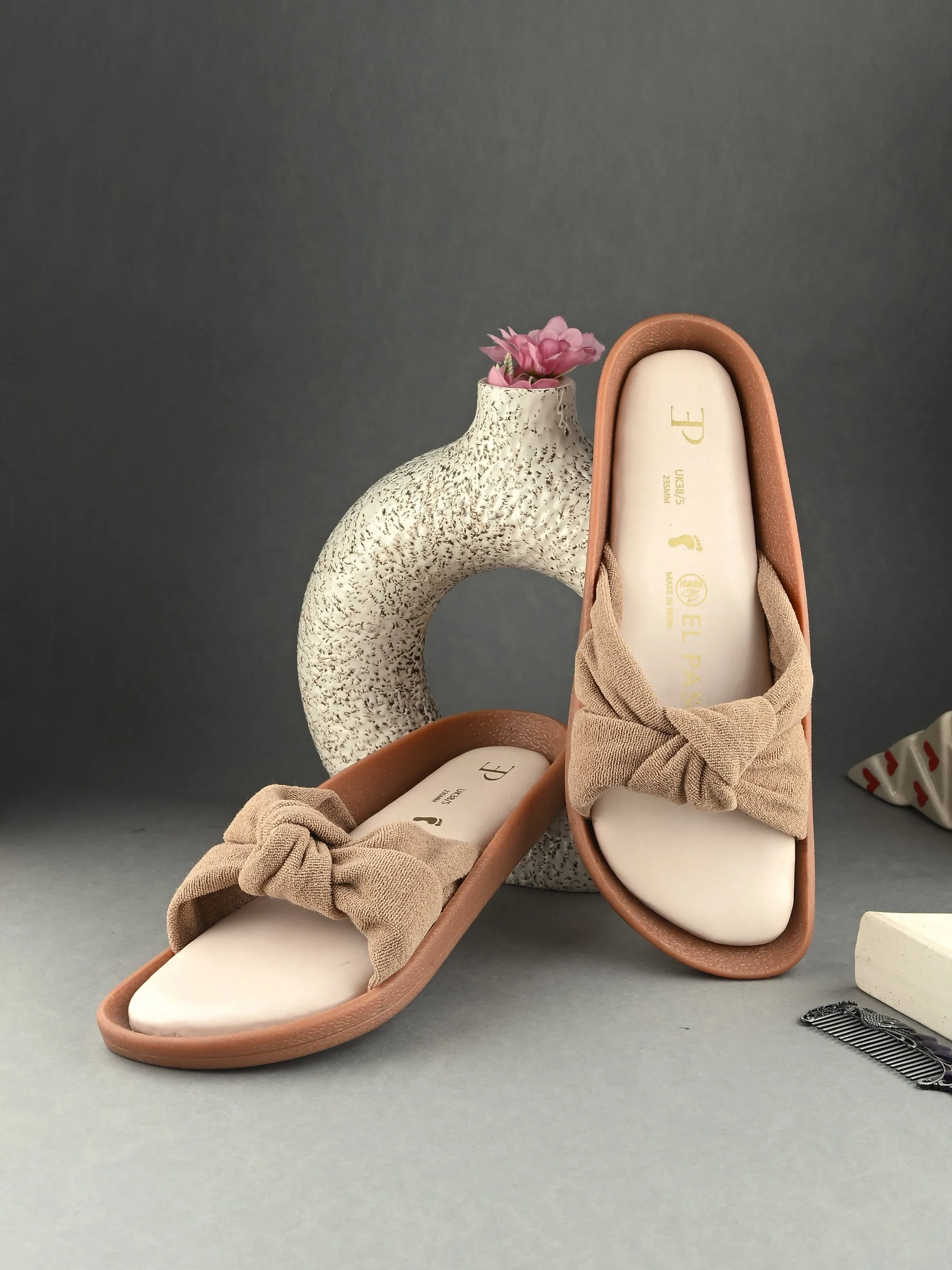 Women Bows Open Toe Flats