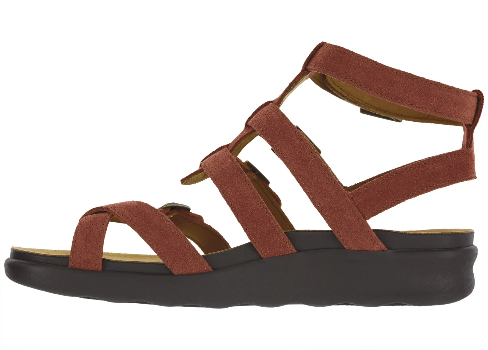 Womens Aria Sandal in Rust