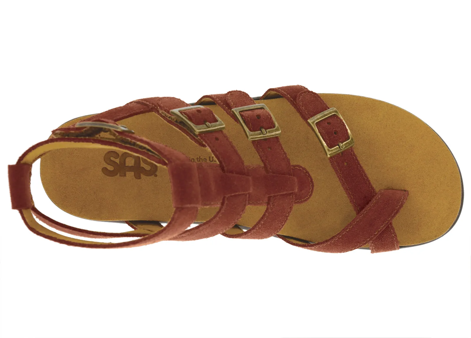 Womens Aria Sandal in Rust