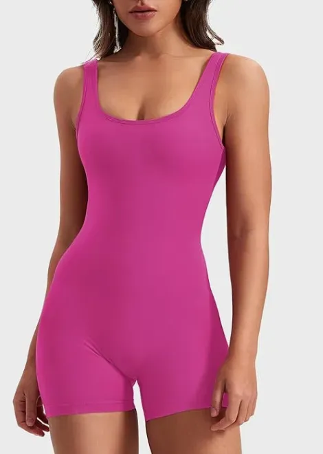 Zetta Open-Back Scrunch Butt Workout Romper
