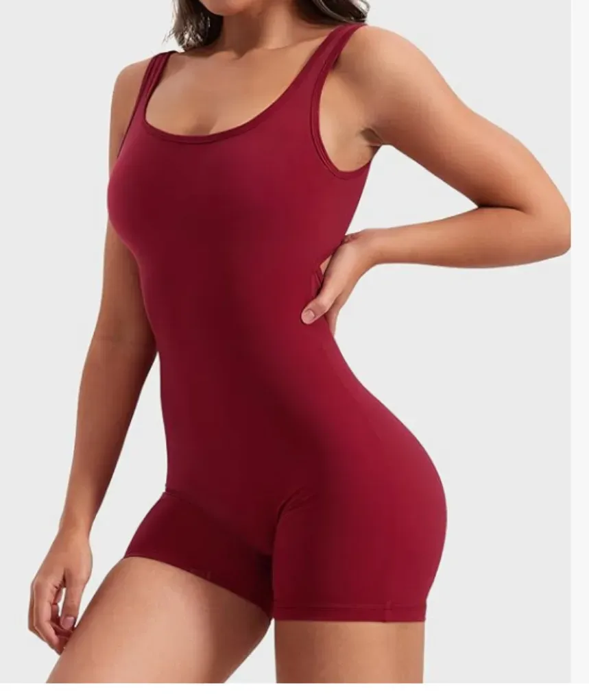 Zetta Open-Back Scrunch Butt Workout Romper