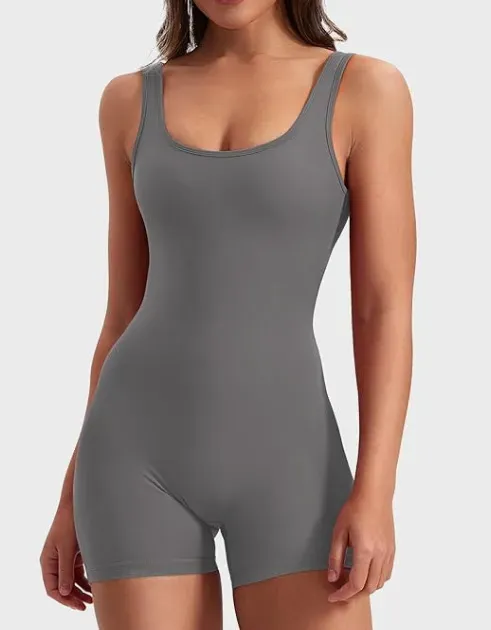 Zetta Open-Back Scrunch Butt Workout Romper
