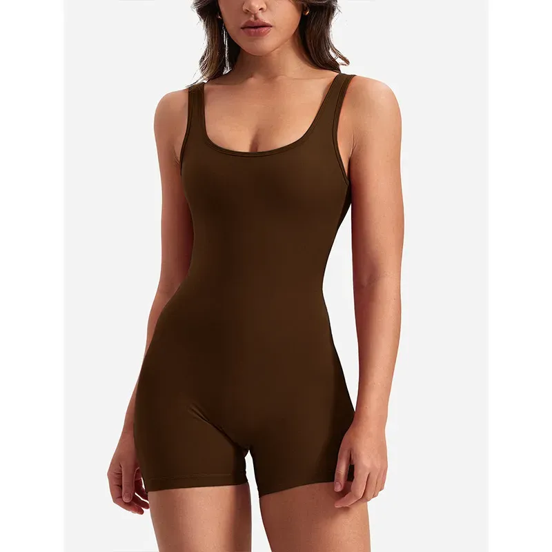 Zetta Open-Back Scrunch Butt Workout Romper